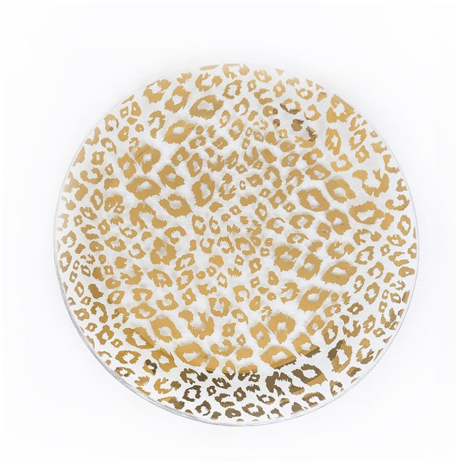 Dinnerware Annieglass | Cheetah Round Dinner Plate 24K Gold