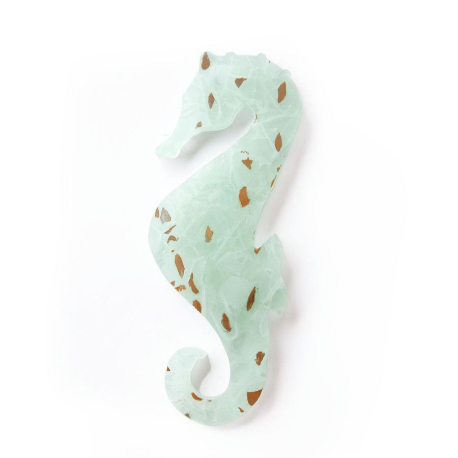 Platters & Bowls Annieglass | Elements Seahorse Green With 24K Gold