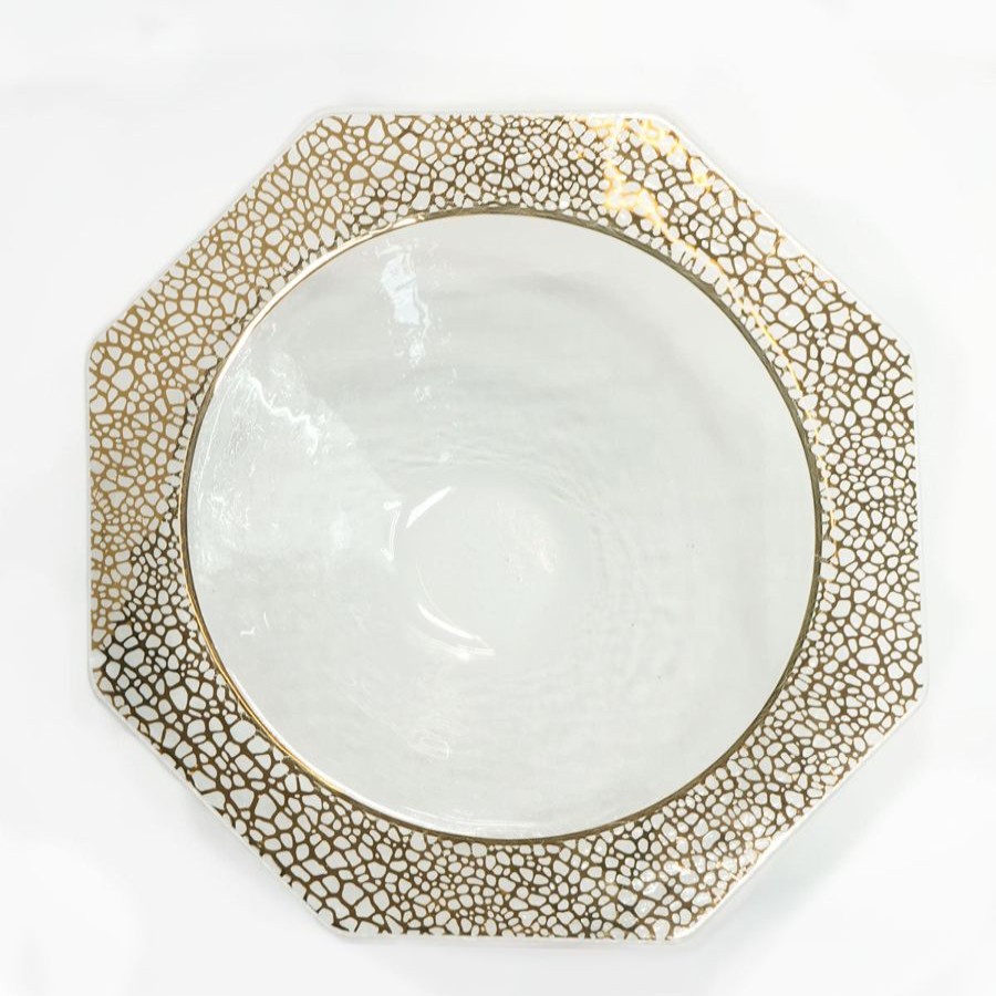 Platters & Bowls Annieglass | Mosaic Large Serving Bowl 24K Gold