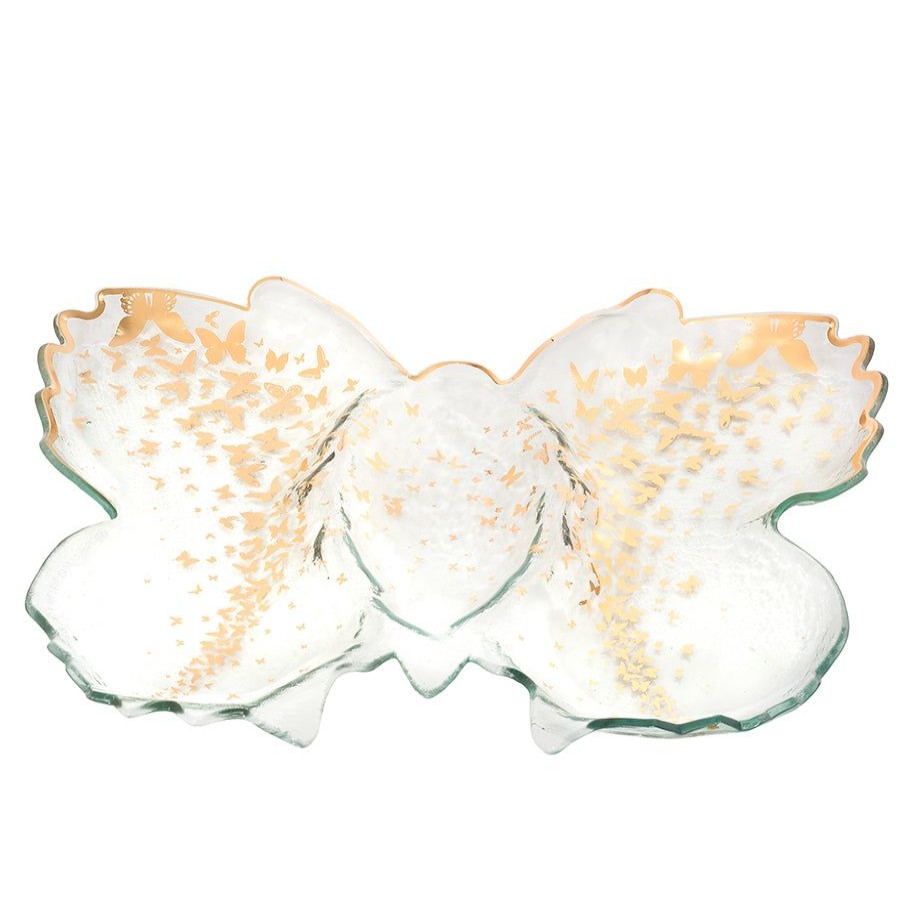 Platters & Bowls Annieglass | Butterfly Chip & Dip Server 24K Gold