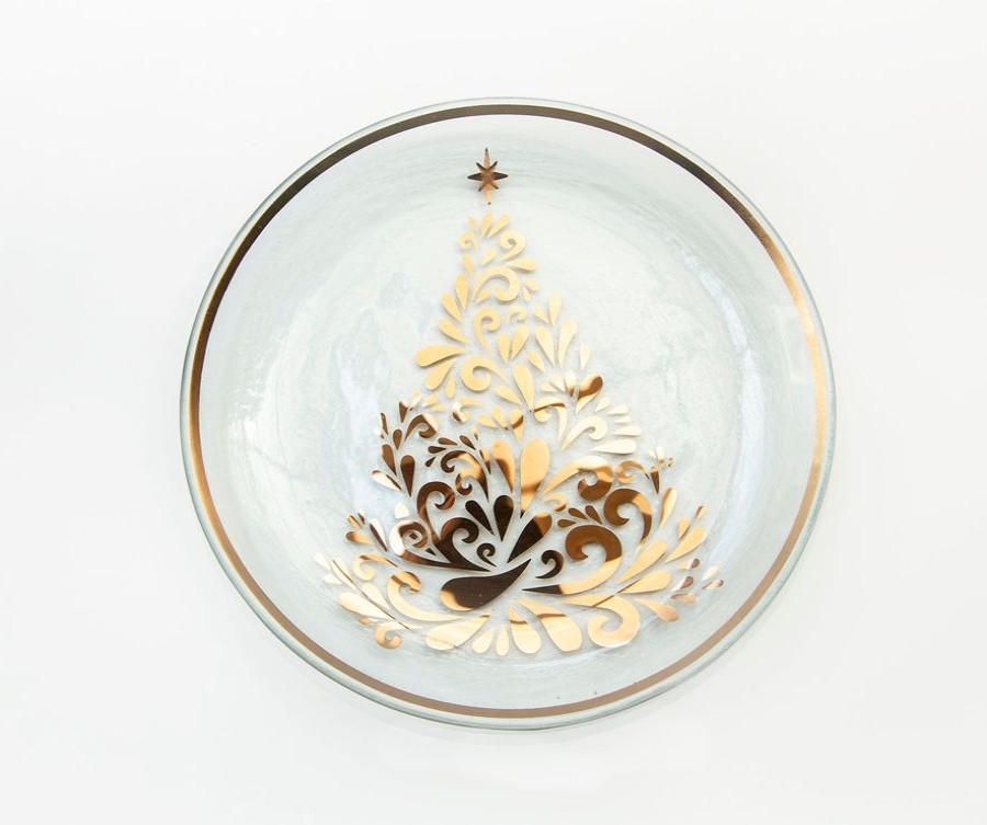 Dinnerware Annieglass | 2022 Christmas Tree Plate 24K Gold