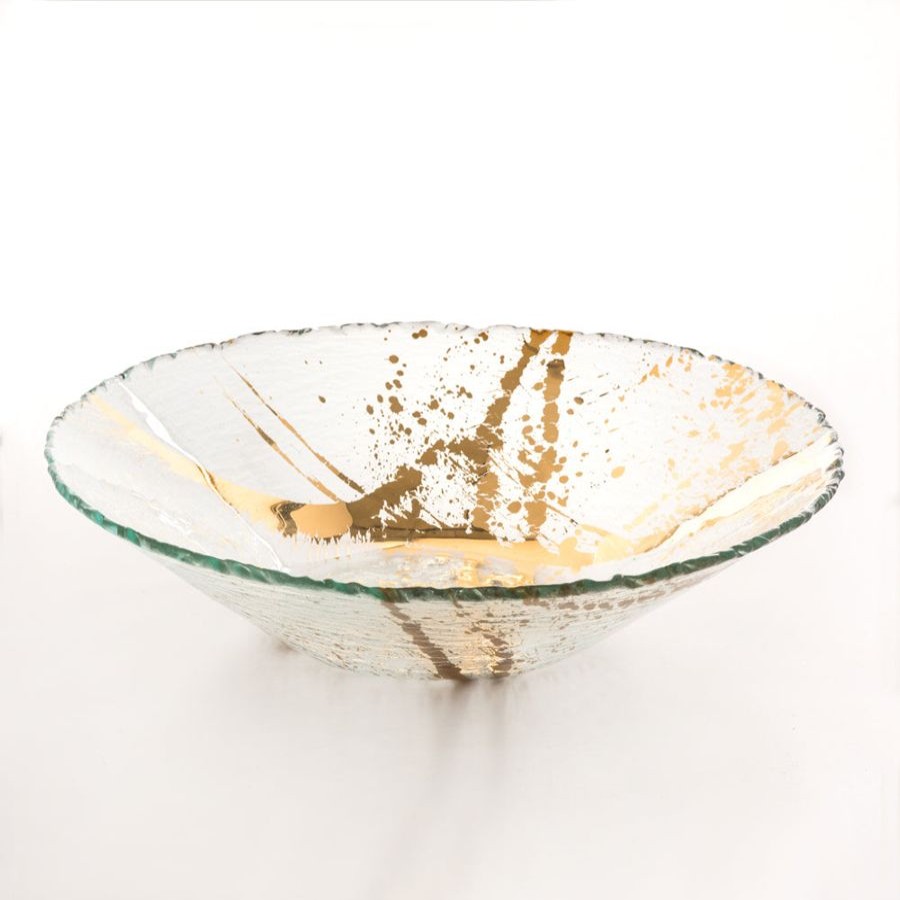 Platters & Bowls Annieglass | Jaxson Large Serving Bowl 24K Gold