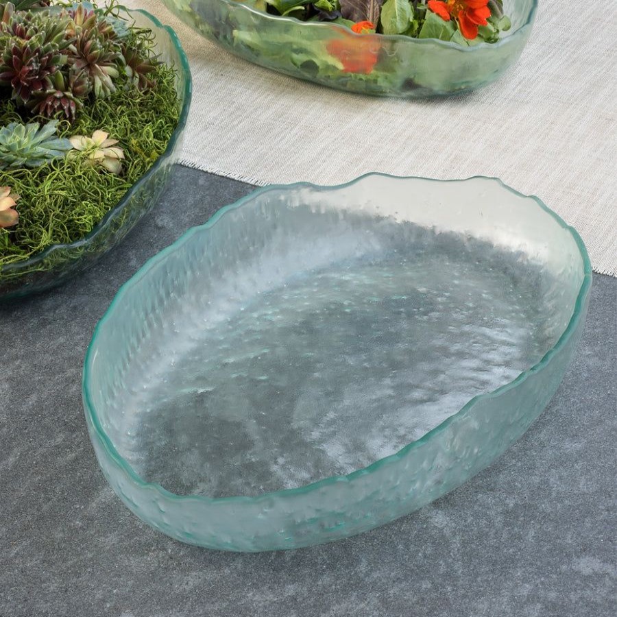 Platters & Bowls Annieglass | Salt Oval Serving Bowl Clear