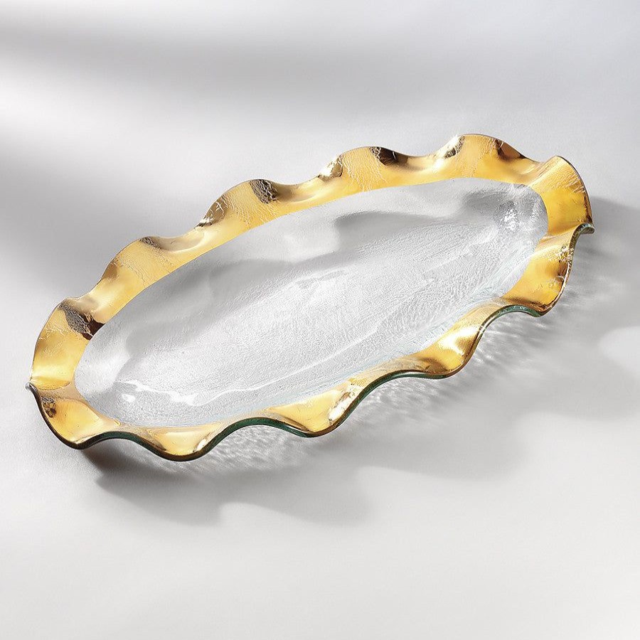 Platters & Bowls Annieglass | Ruffle Oval Platter