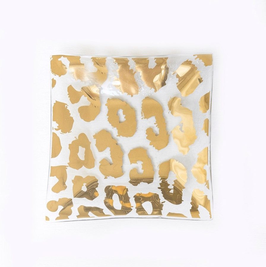 Dinnerware Annieglass | Cheetah Square Plate 24K Gold