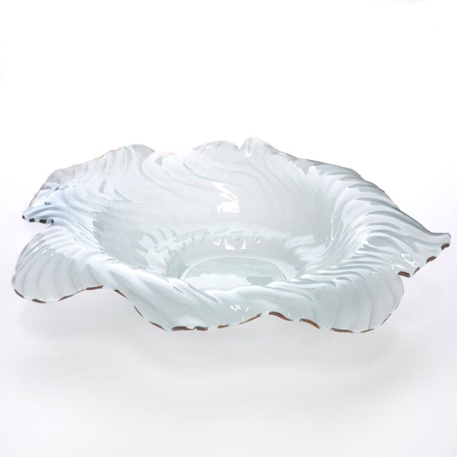 Platters & Bowls Annieglass | Poppy Large Bowl Frosted / 24K Gold Trim